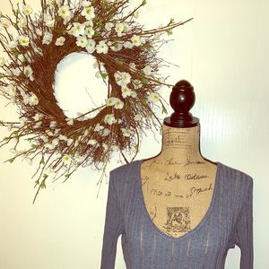 Free People 3/4 Sleeve Blue Soft T-Shirt